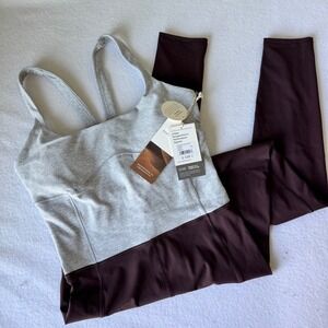 Vuori Colorblock Corset Jumpsuit Mahogany Heather Grey Womens M NWT